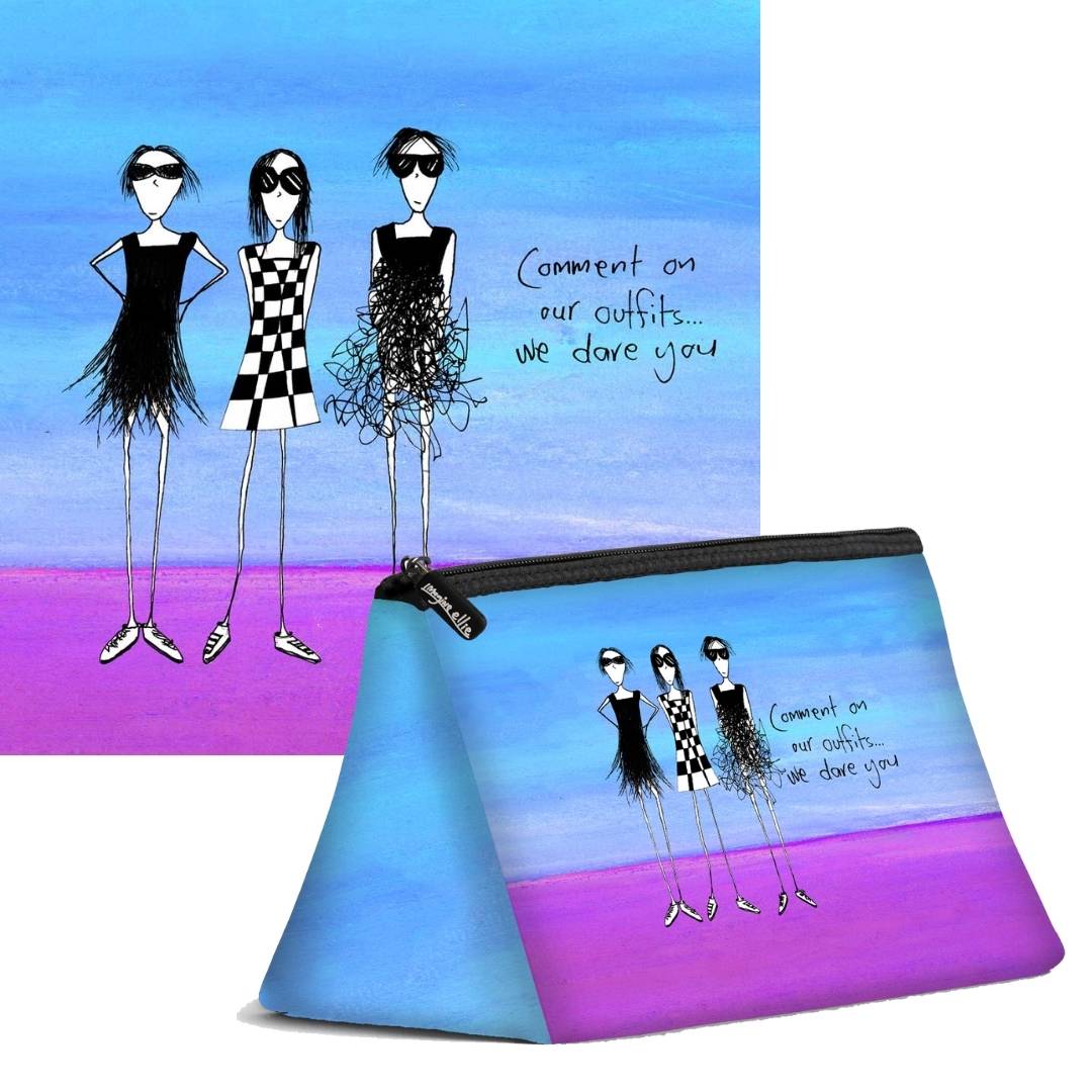 'Comment on our outfits, we dare you' Cosmetic Bags (2 sizes)