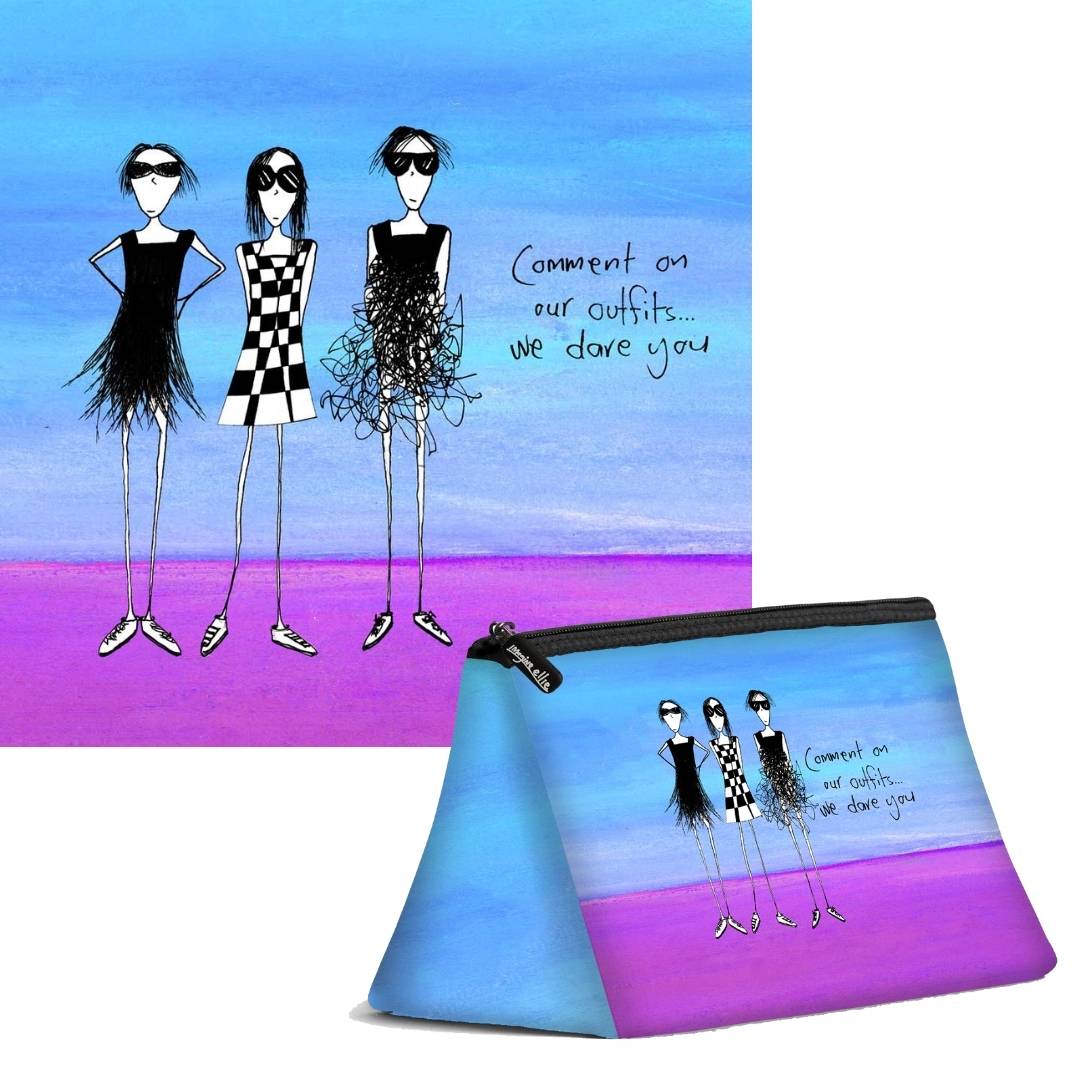 'Comment on our outfits, we dare you' Cosmetic Bags (2 sizes)