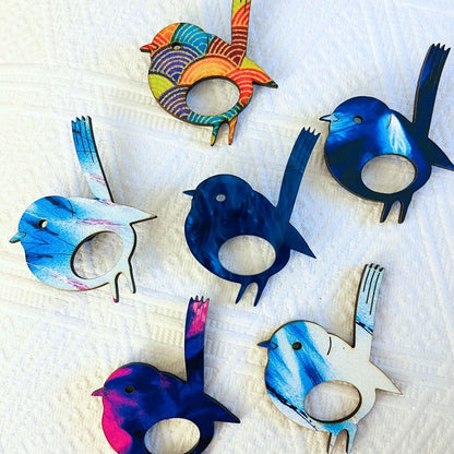 Black Friday Special - Blue Wren Glasses Brooch (Multicolored)