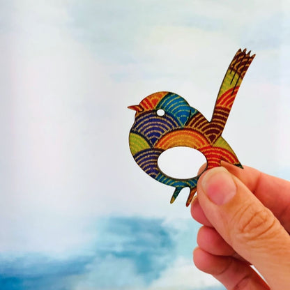 Black Friday Special - Blue Wren Glasses Brooch (Multicolored)