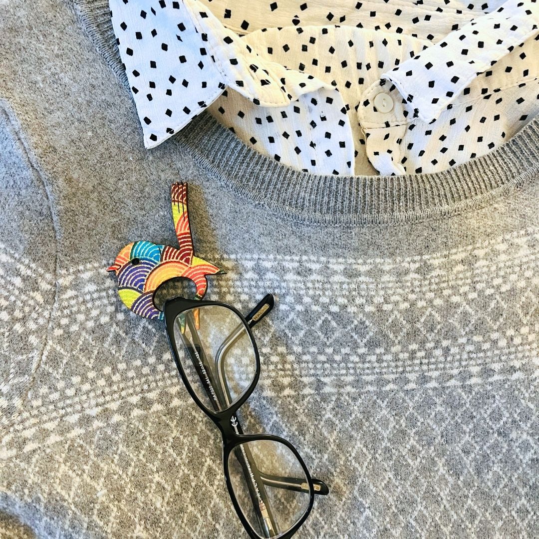 Black Friday Special - Blue Wren Glasses Brooch (Multicolored)