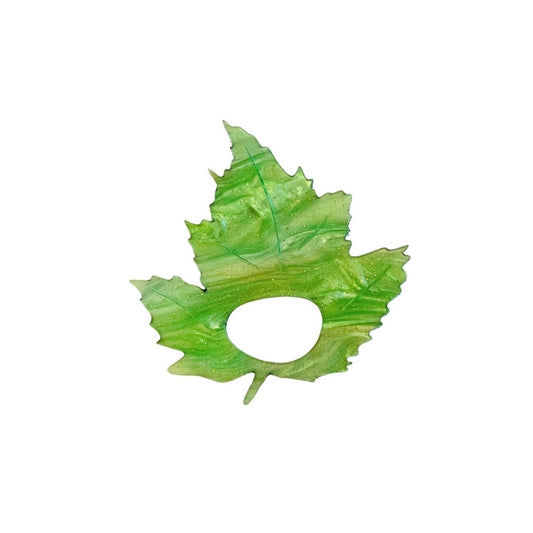 Black Friday Special - Autumn Leaf Glasses Brooch (Green Pearl Acrylic)