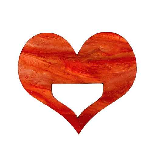 Black Friday Special - Heart Glasses Brooch (Pink Pearl Acrylic)