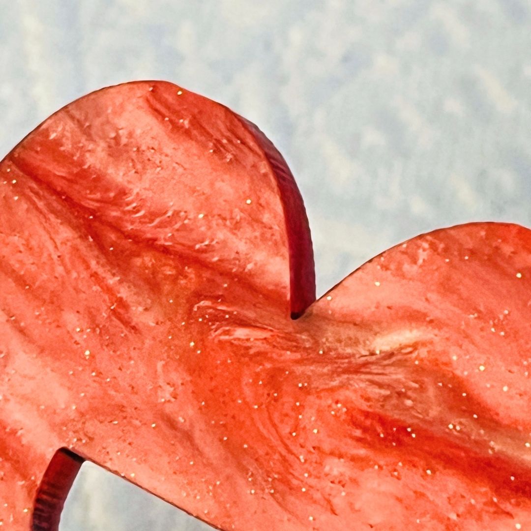 Heart Glasses Brooch (Pink Pearl Acrylic)