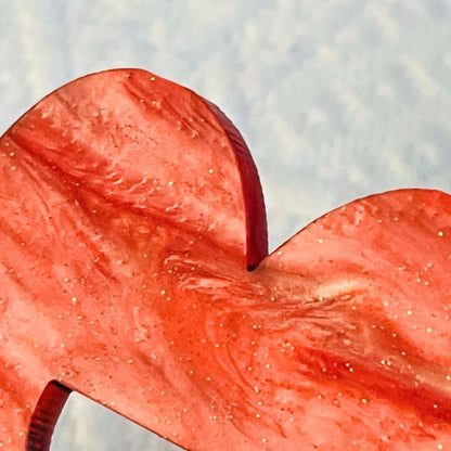 Heart Glasses Brooch (Pink Pearl Acrylic)