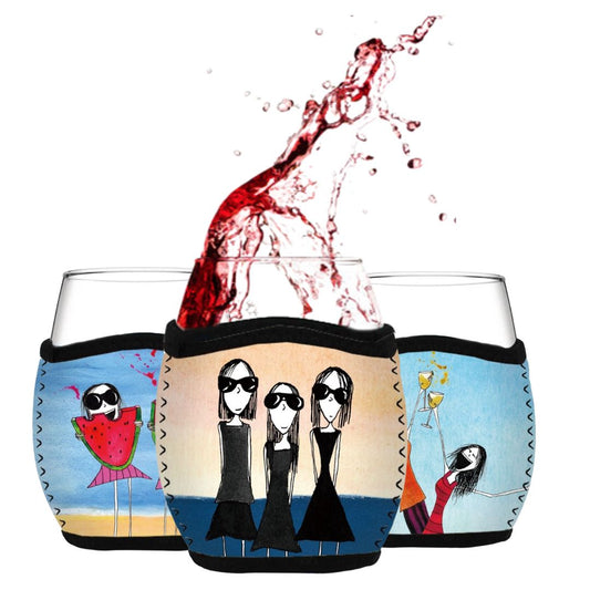 3pk Stemless Glass Coolers (Attitude, Messy & Here's to us!)