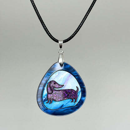 Blue 'Teardrop Dashie' Pendant (FREE Brooch)