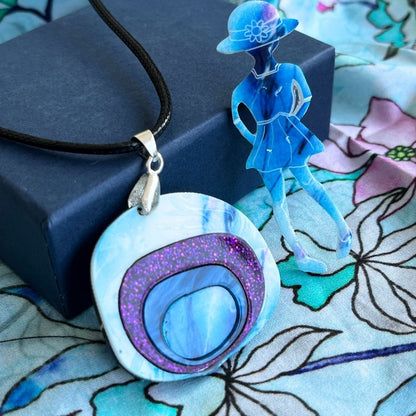 Blue 'Nova' Pendant (FREE Brooch)