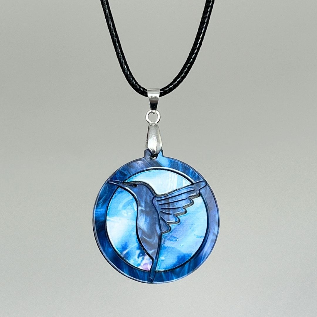 Blue 'Round Humma' Pendant (FREE Brooch)