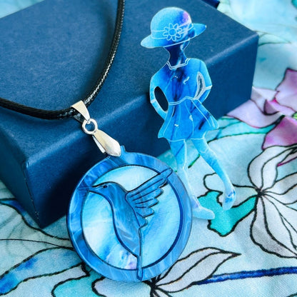 Blue 'Round Humma' Pendant (FREE Brooch)
