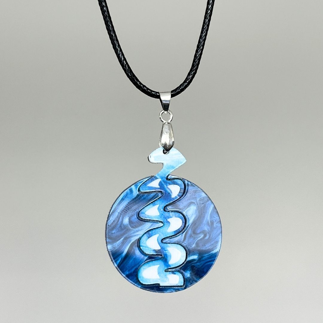 Blue 'Mila' Pendant (FREE Brooch)