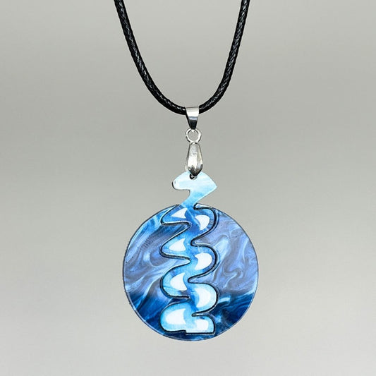 Blue 'Mila' Pendant (FREE Brooch)