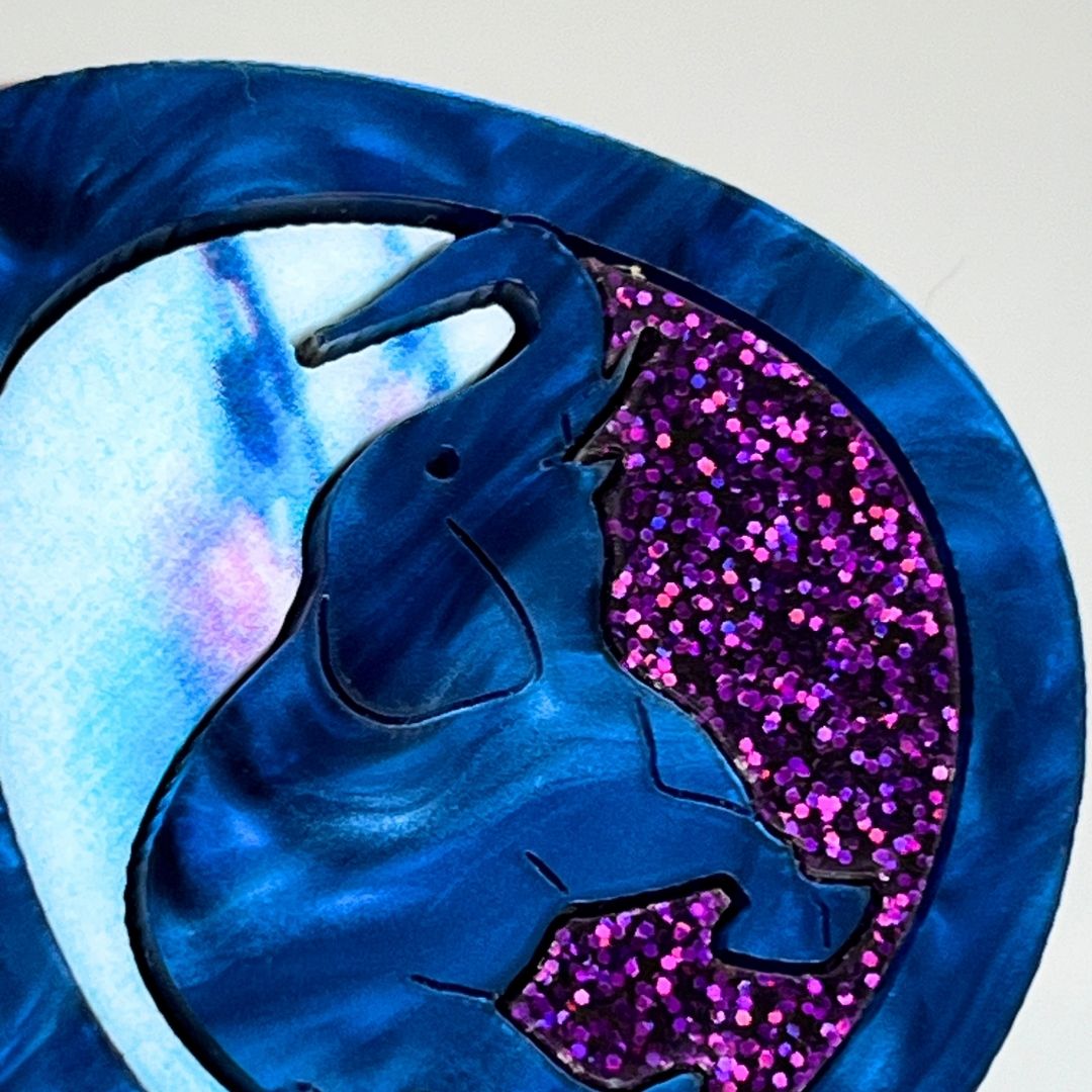 Blue 'Teardrop Elephant' Pendant (FREE Brooch)