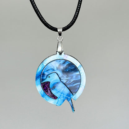 Blue 'Kooka' Pendant (FREE Brooch)