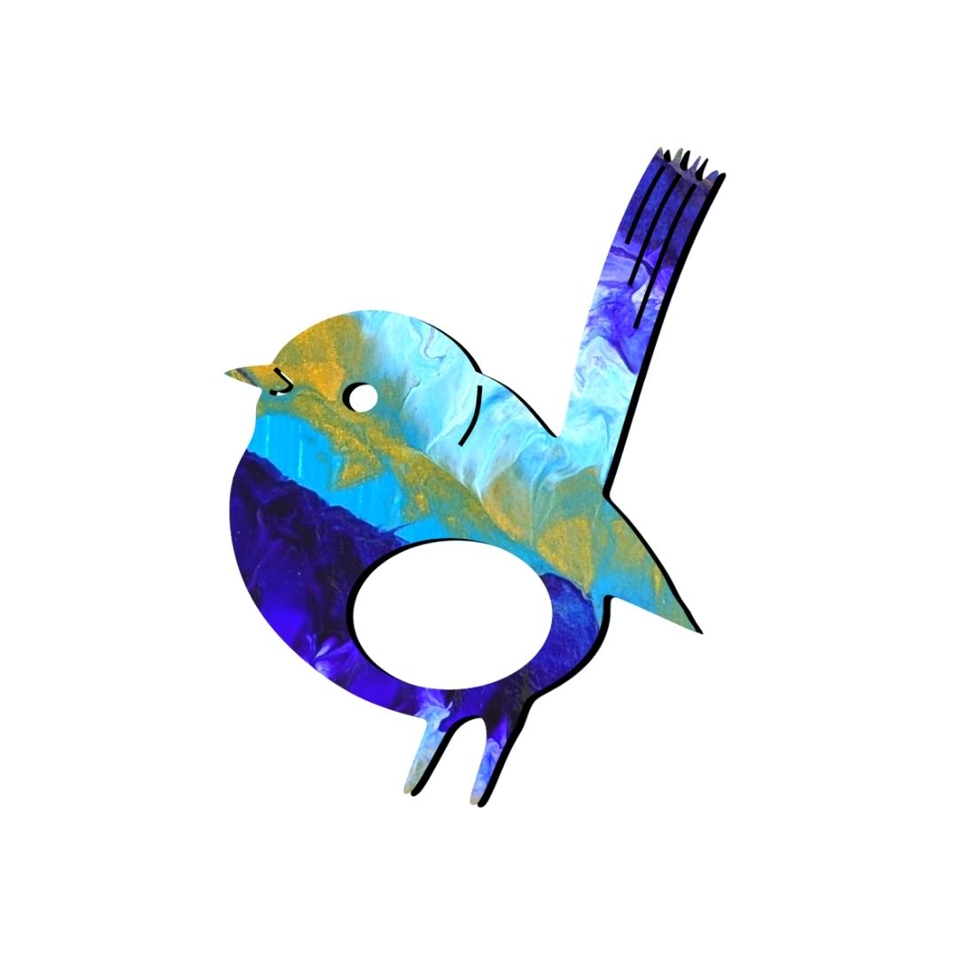 Blue Wren Glasses Brooch (7 Colors)