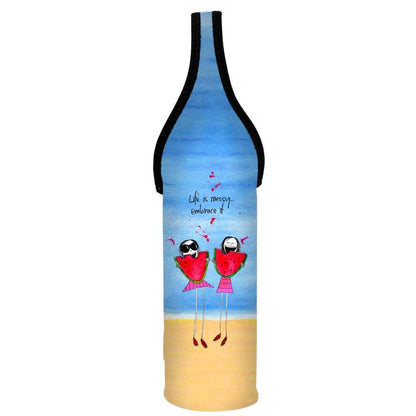 'Life is messy, embrace it' - Wine Bottle Cooler