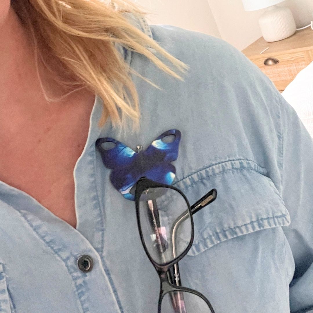 Butterfly Glasses Brooch (7 Colors)