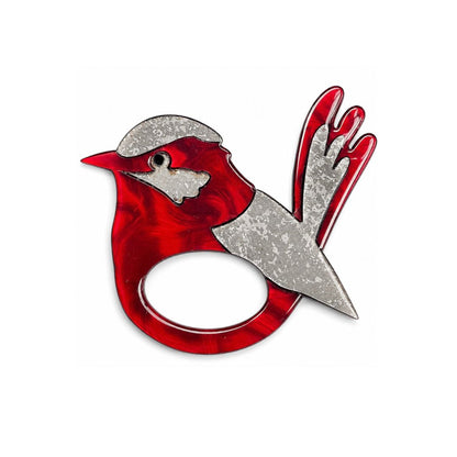 Red Wren - Dual Layer Glasses Brooch