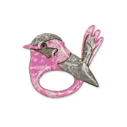 Pink Wren - Dual Layer Glasses Brooch