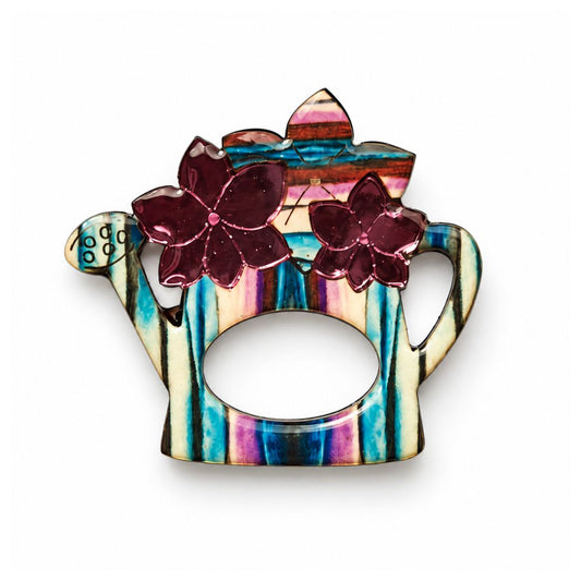 Watering Can - Dual Layer Glasses Brooch