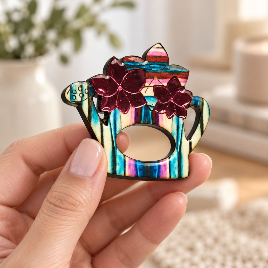 Watering Can - Dual Layer Glasses Brooch
