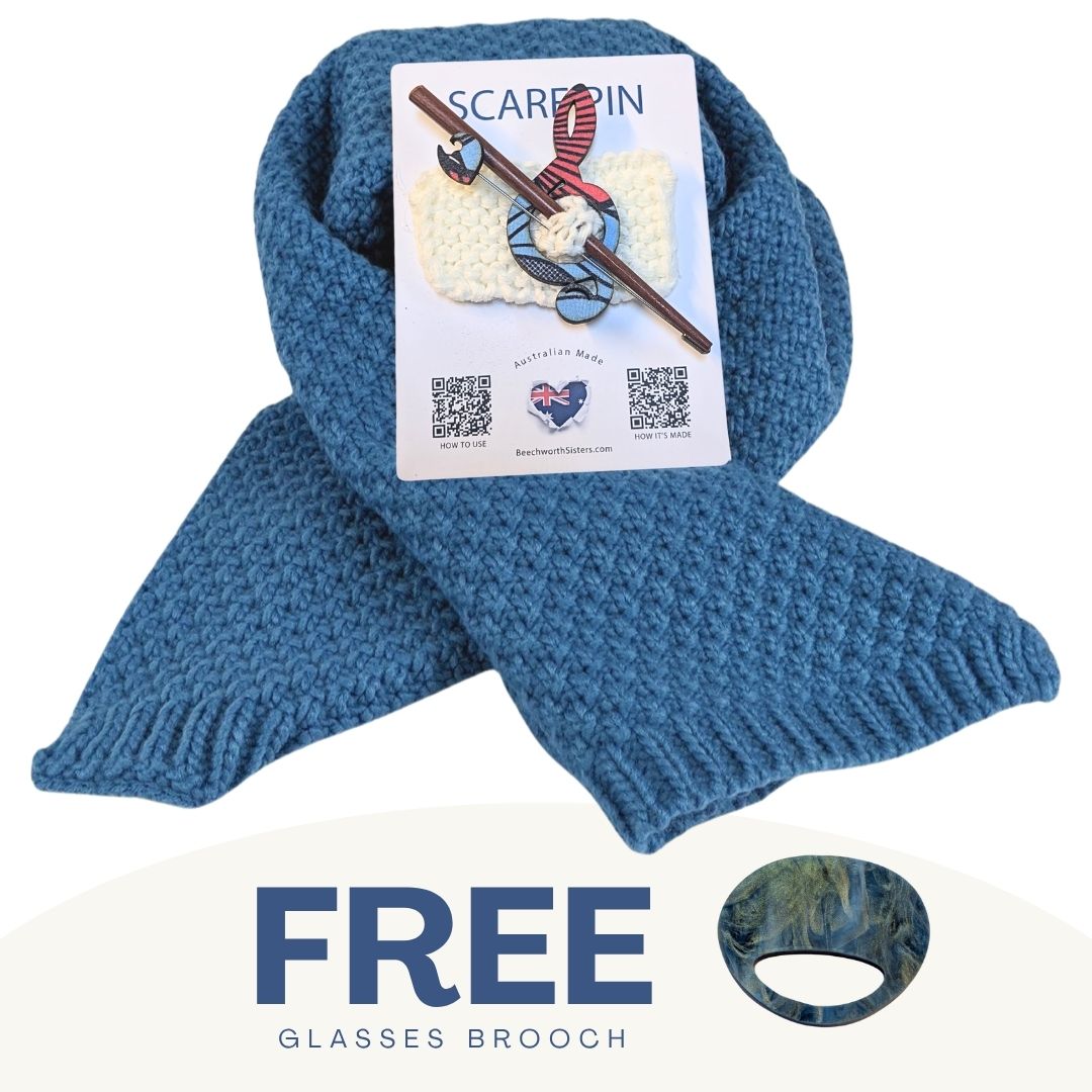 Blue Treble Clef Scarf Pin Set