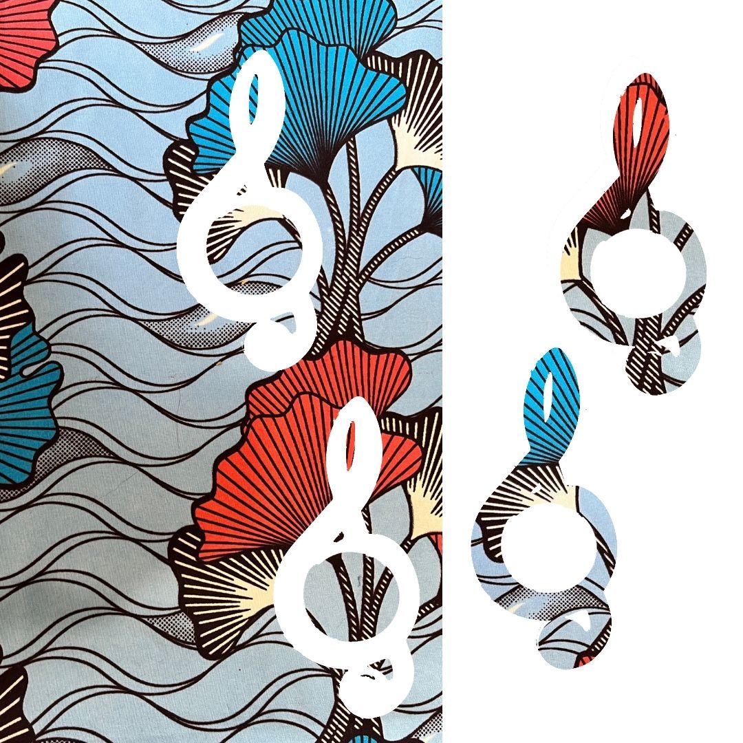 Blue Treble Clef Scarf Pin Set