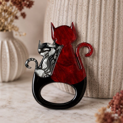 Forever Friends Cats - Dual Layer Glasses Brooch