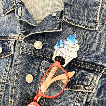 Cupcake Glasses Brooch