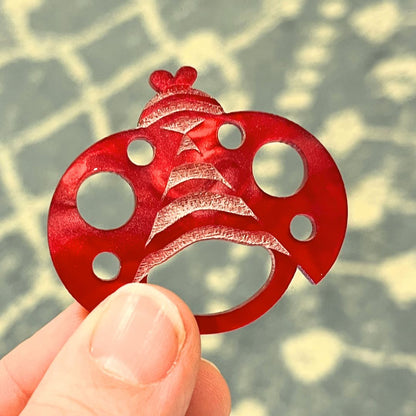 Ladybird Glasses Brooch