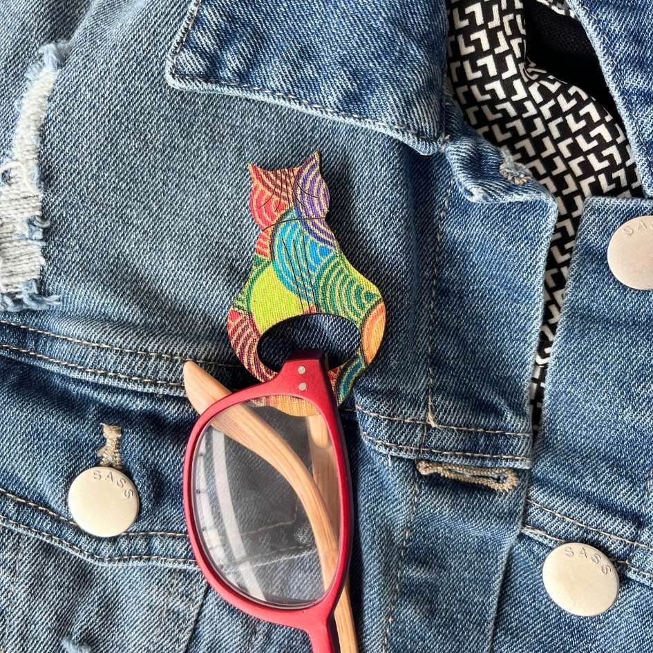 Attitude Cat Glasses Brooch (10 Colors)