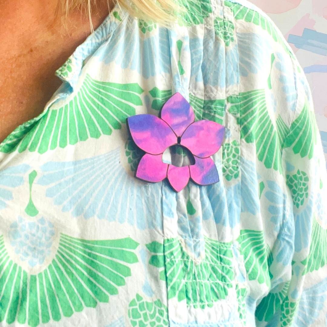 Orchid Glasses Brooch (8 Colors)