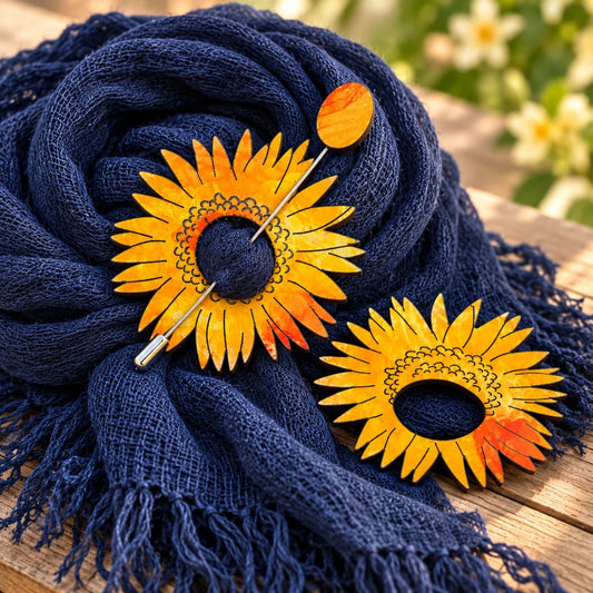 Sunflower 2 Pack • Glasses Brooch & Scarf Pin
