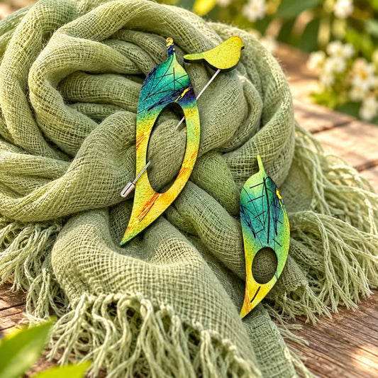 Gum Leaf 2 Pack • Glasses Brooch & Scarf Pin