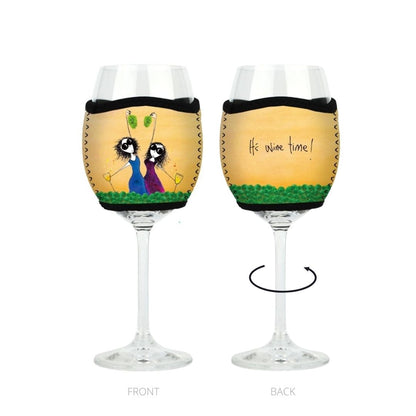 'It's wine time!' - Wine Glass Cooler