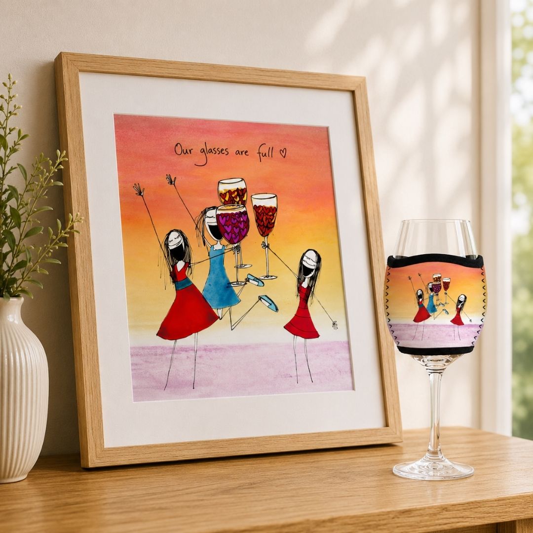 6 Pack Wine Glass Coolers - Choose Your Designs