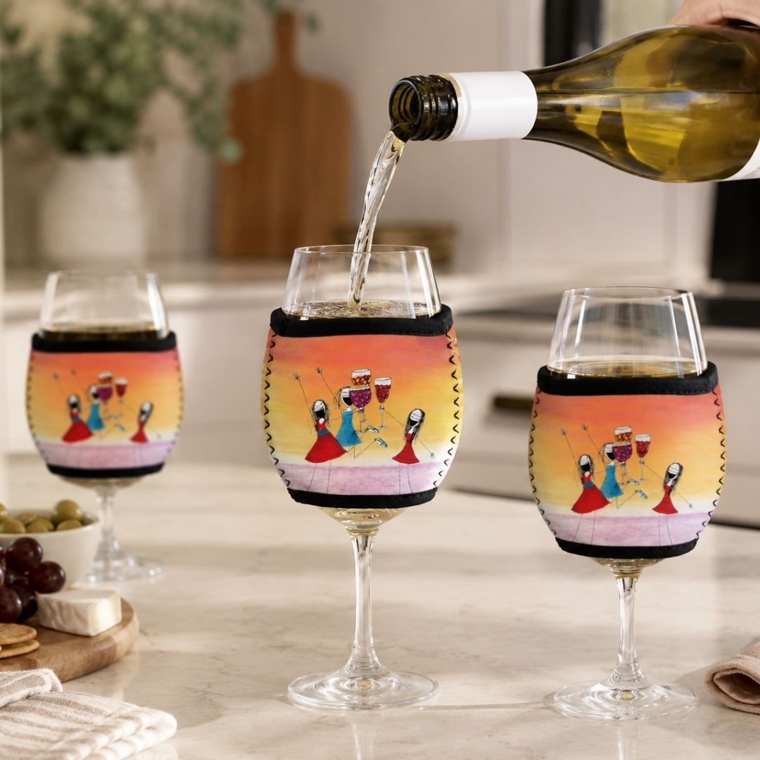 'Our glasses are full' - Wine Glass Cooler