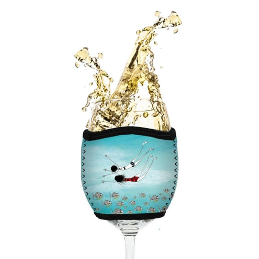 'Love you, for swimming with me, against the tide'- Wine Glass Cooler