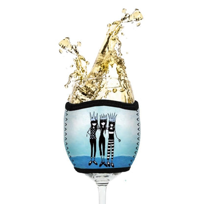 'We Three Queens - Wine Glass Cooler