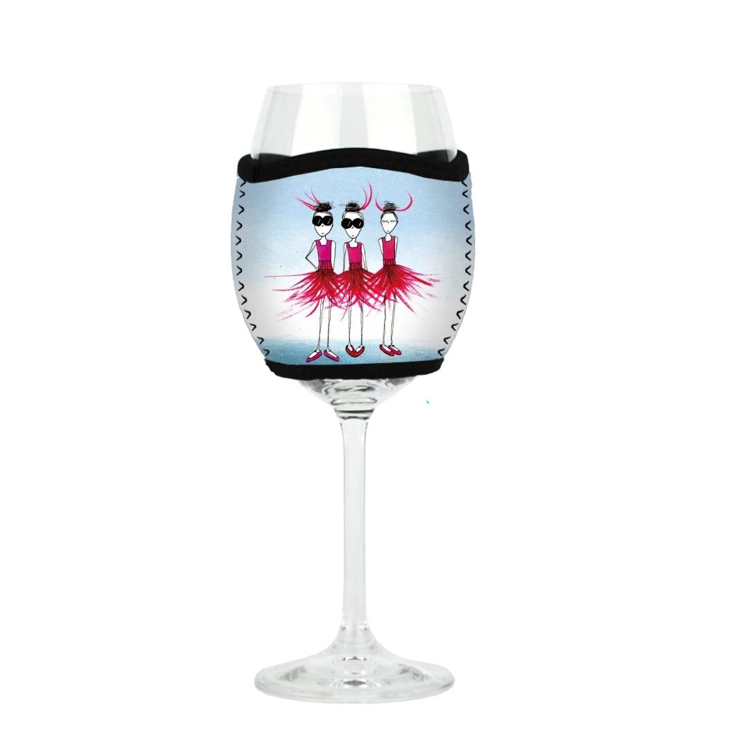 'Sometimes you find yourself in a dress with feathers on it' - Wine Glass Cooler