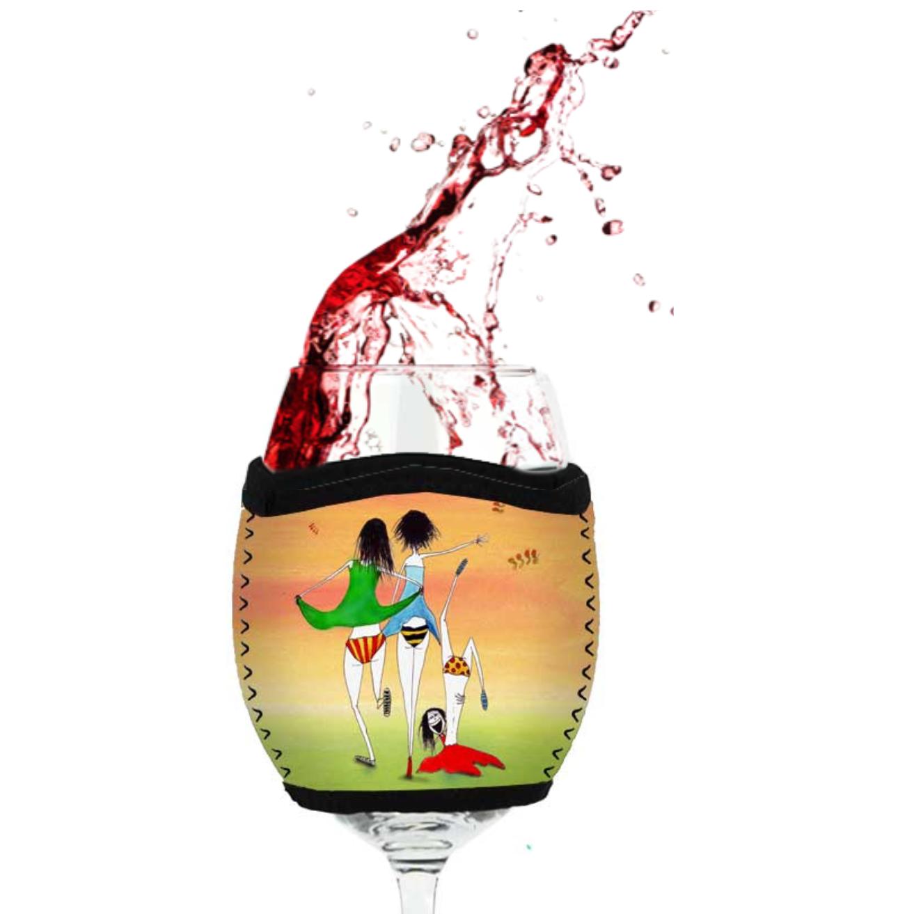 'To live happily one must occasionally show their undies' - Red Wine Glass Cooler