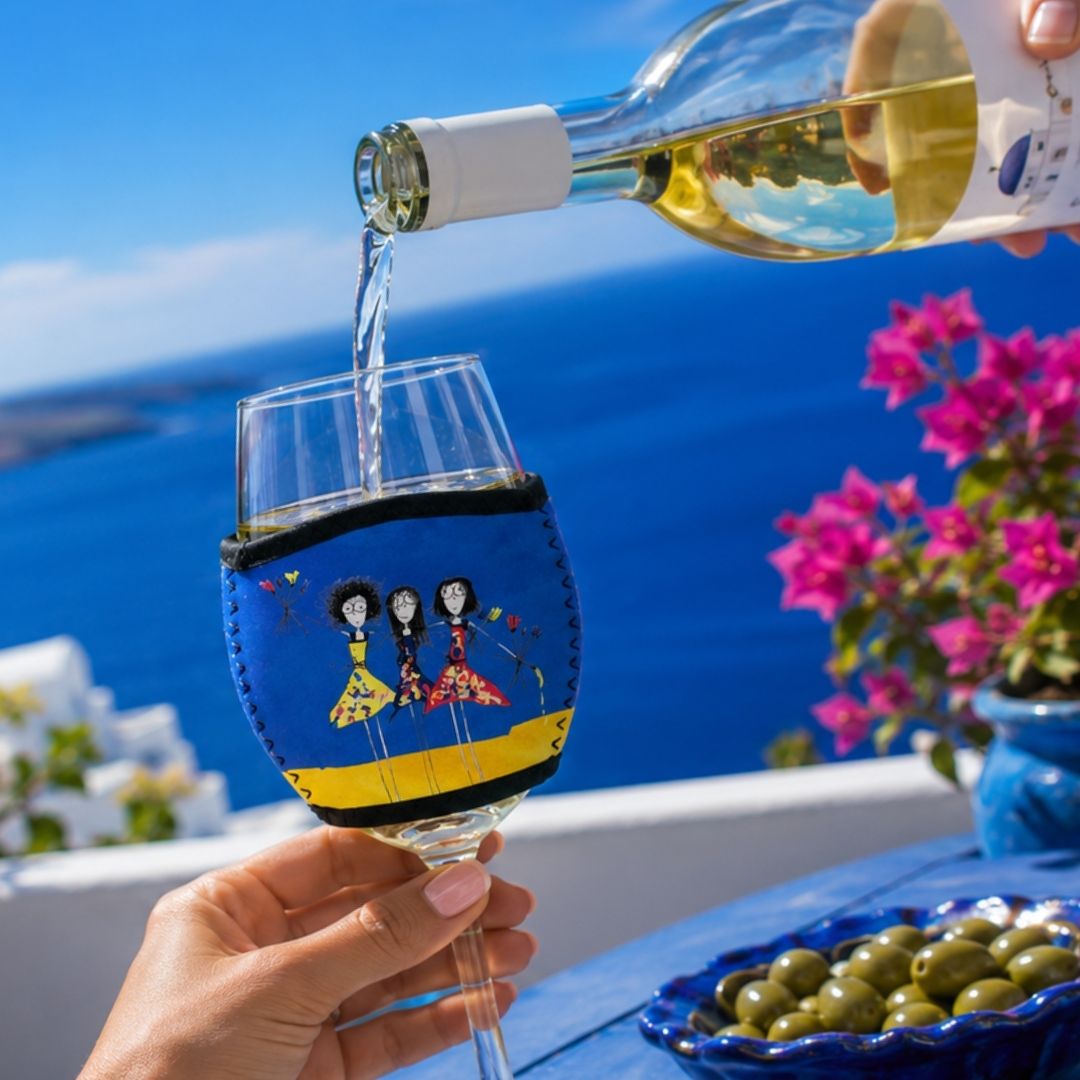 'Happiness is Passion' - Wine Glass Cooler