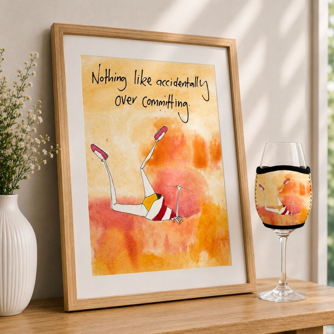 'Nothing like over committing' - Wine Glass Cooler