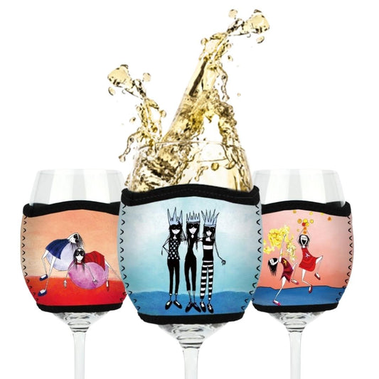 3 Pack Wine Glass Coolers - Three Queens, Better Together & Miss You