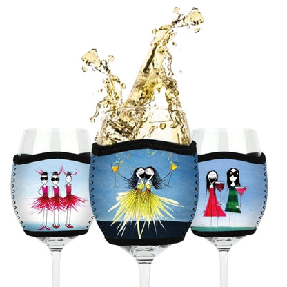 3 Pack Wine Glass Coolers - Pinot, Pick Your Drinks & Feathers