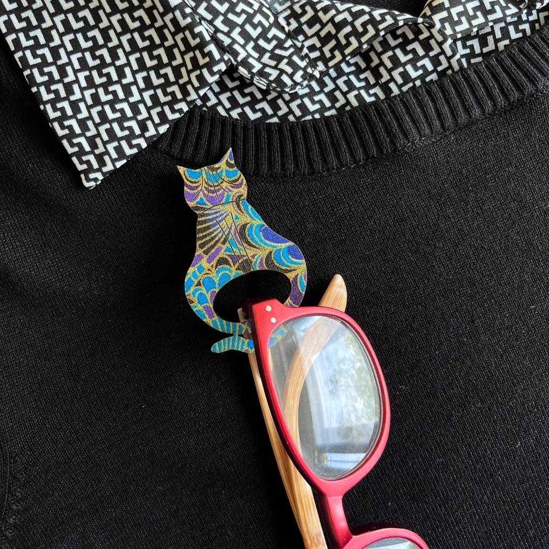 Attitude Cat Glasses Brooch (10 Colors)