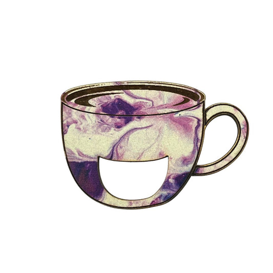 Coffee Cup Glasses Brooch (5 Colors)