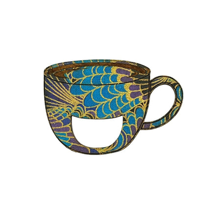 Coffee Cup Glasses Brooch (5 Colors)