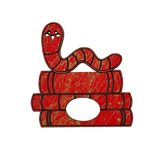Book Worm Glasses Brooch (5 Colors)