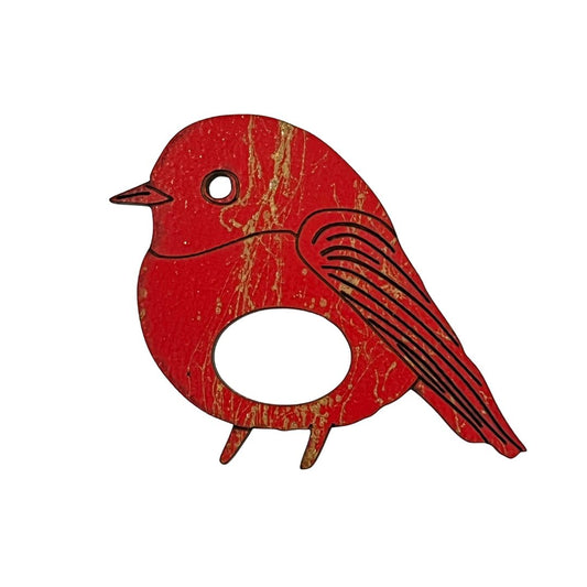 Red Robin Glasses Brooch